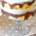 Easy Trifle Dessert Recipe w. Chocolate Pudding + Yellow Cake. This easy dessert is perfect for family dinner and dinner parties. #LMrecipes #dessert #dessertrecipe #cake #easyrecipe #foodblog #foodblogger #bettycrocker #cakemix