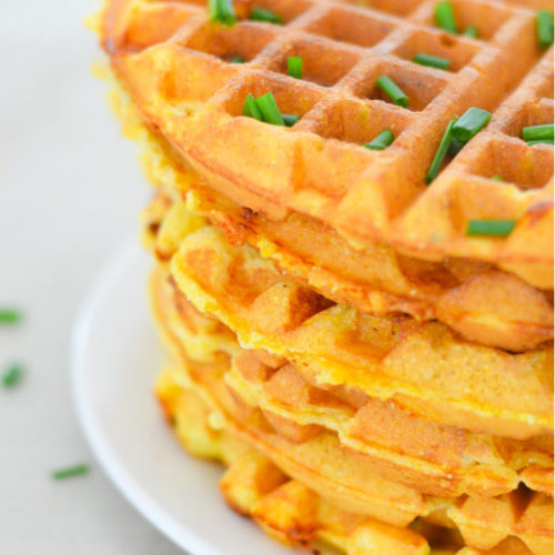 Savory Cornmeal Waffles - Chive + Cheddar Waffles