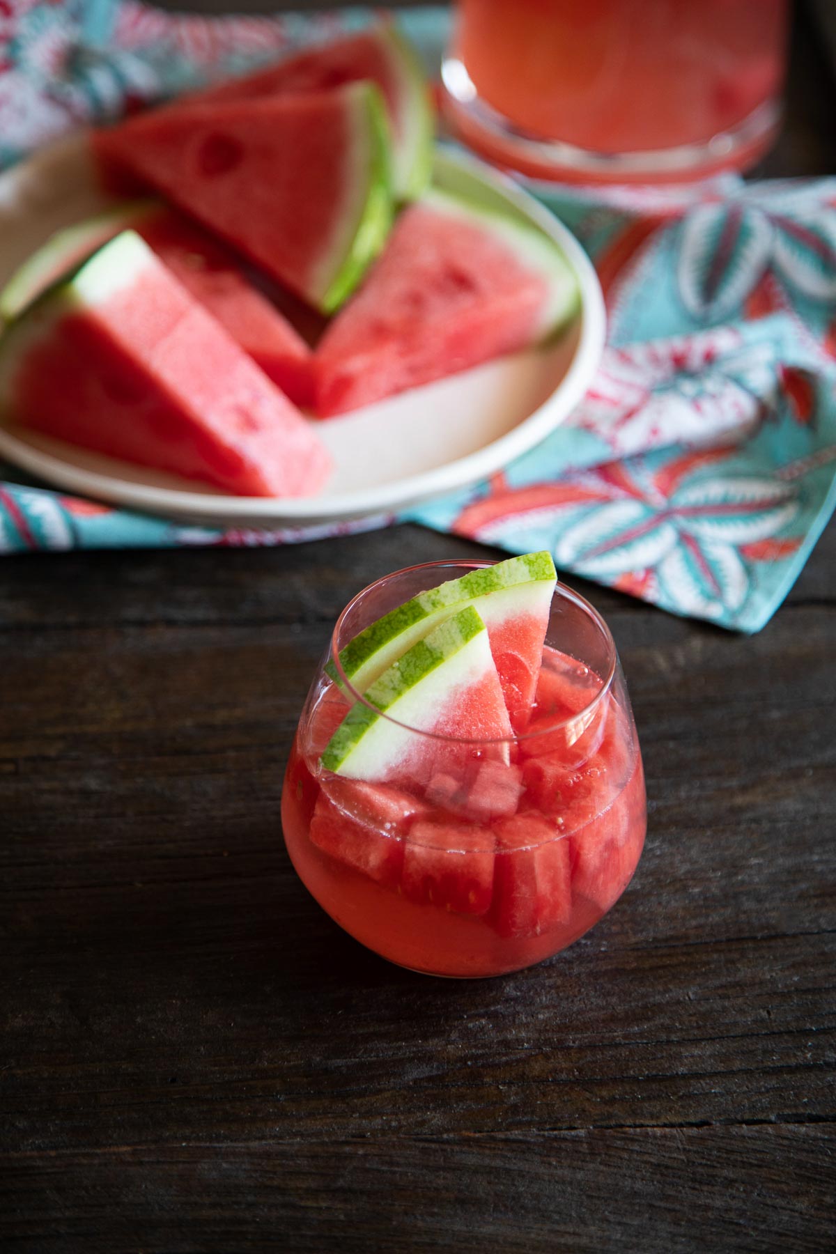 Watermelon Sangria in Small Cup with Watermelon slices