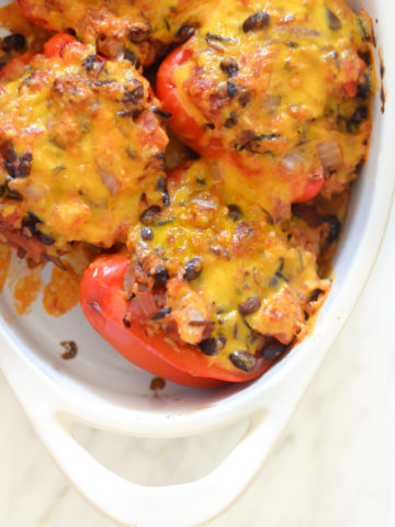 Homemade Stuffed Bell Peppers with Rice