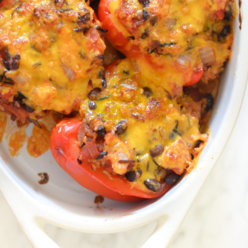 Homemade Stuffed Bell Peppers with Rice