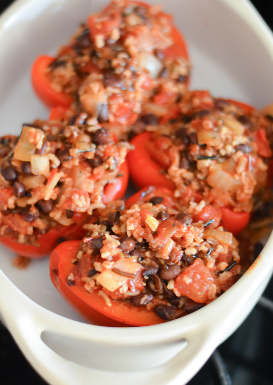 Homemade Stuffed Bell Peppers with Rice