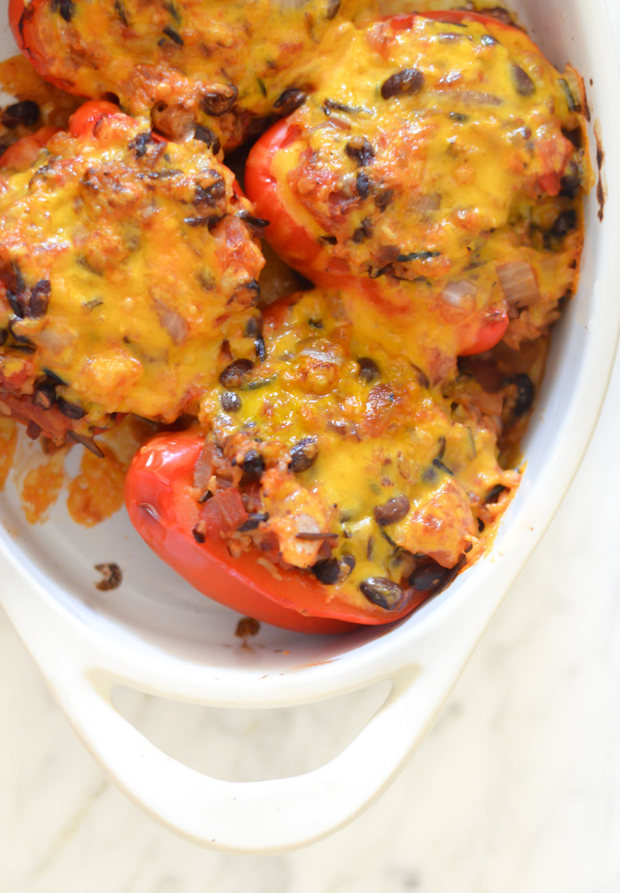 Homemade Stuffed Bell Peppers with Rice