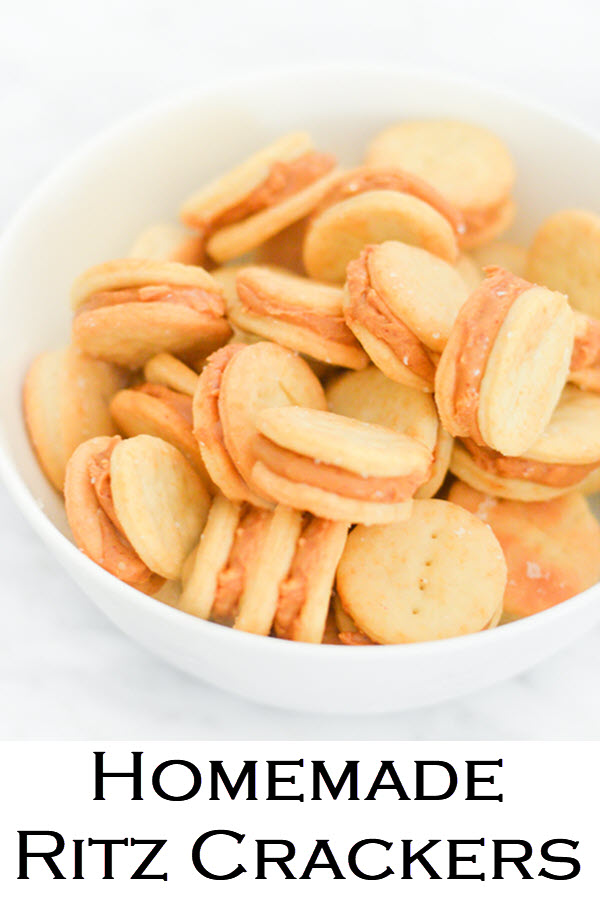 Homemade Ritz Crackers w. Peanut Butter. A fun homemade recipe for peanut butter sandwiches. This recipe is the most authentic homemade ritz cracker you can get! #recipe #kidfriendly #kidsfood #LMrecipes #peanutbutter #foodblog