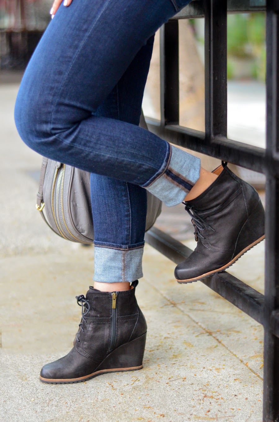 Comfortable Black Wedge Booties