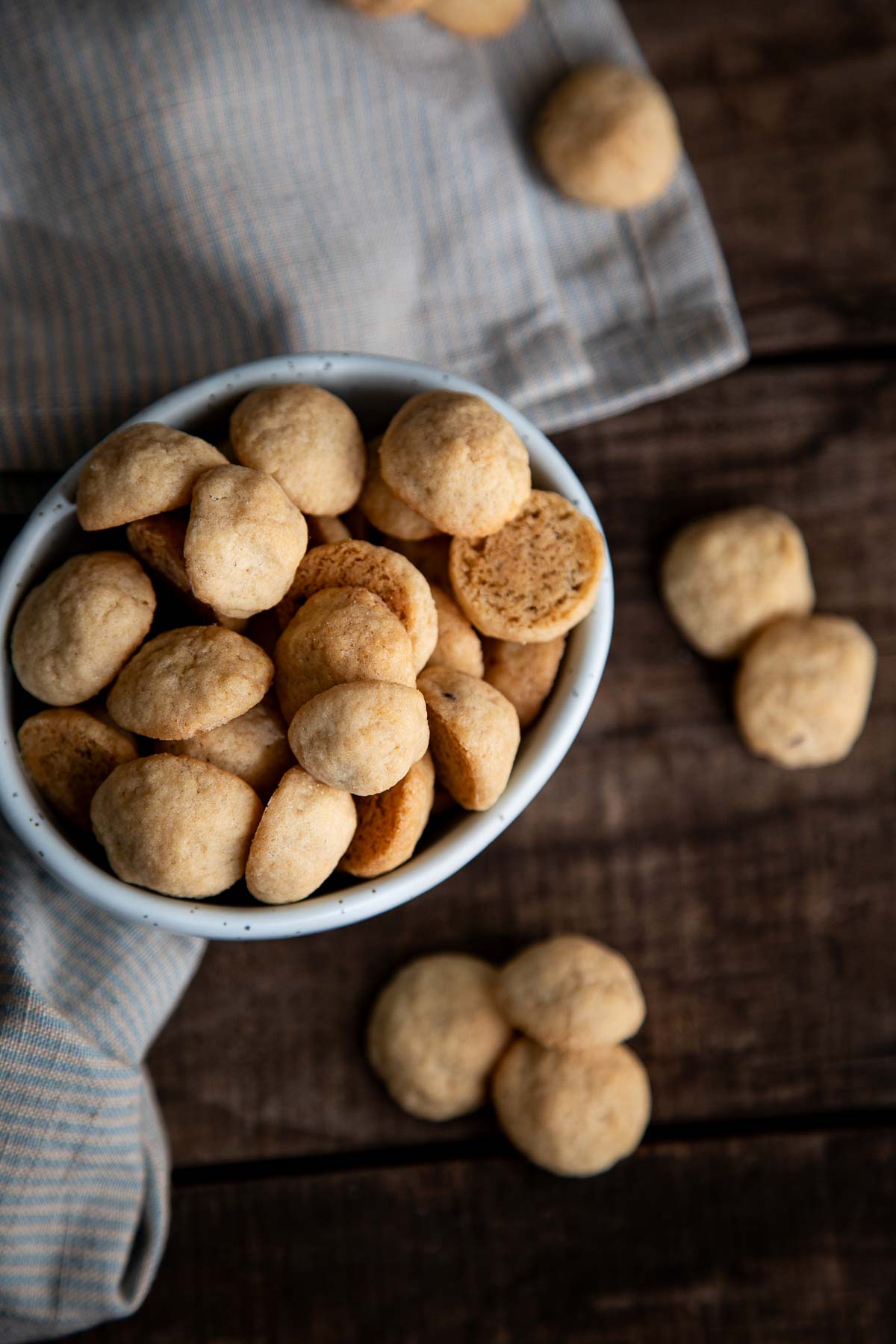 Mini Chocolate Chip Cookies in Bowl