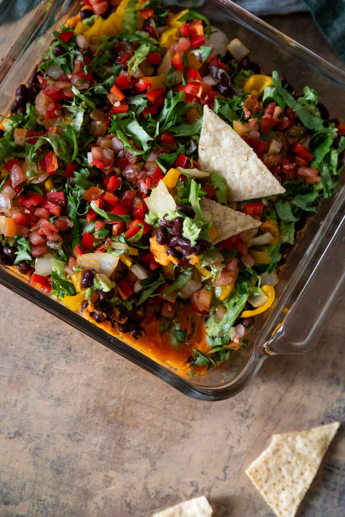 Vegan Bean Dip in Square Dish