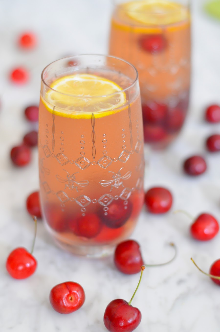 Cherry Sangria w. Chardonnay + Elderflower