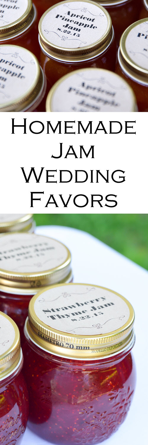 Strawberry Jam Recipe w. Fresh Thyme - Homemade Jam Wedding Favors