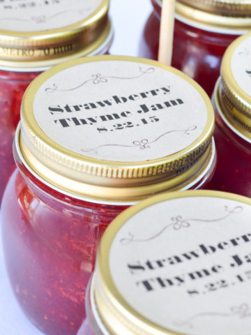 Strawberry Thyme Jam Recipe | Homemade Wedding Favors