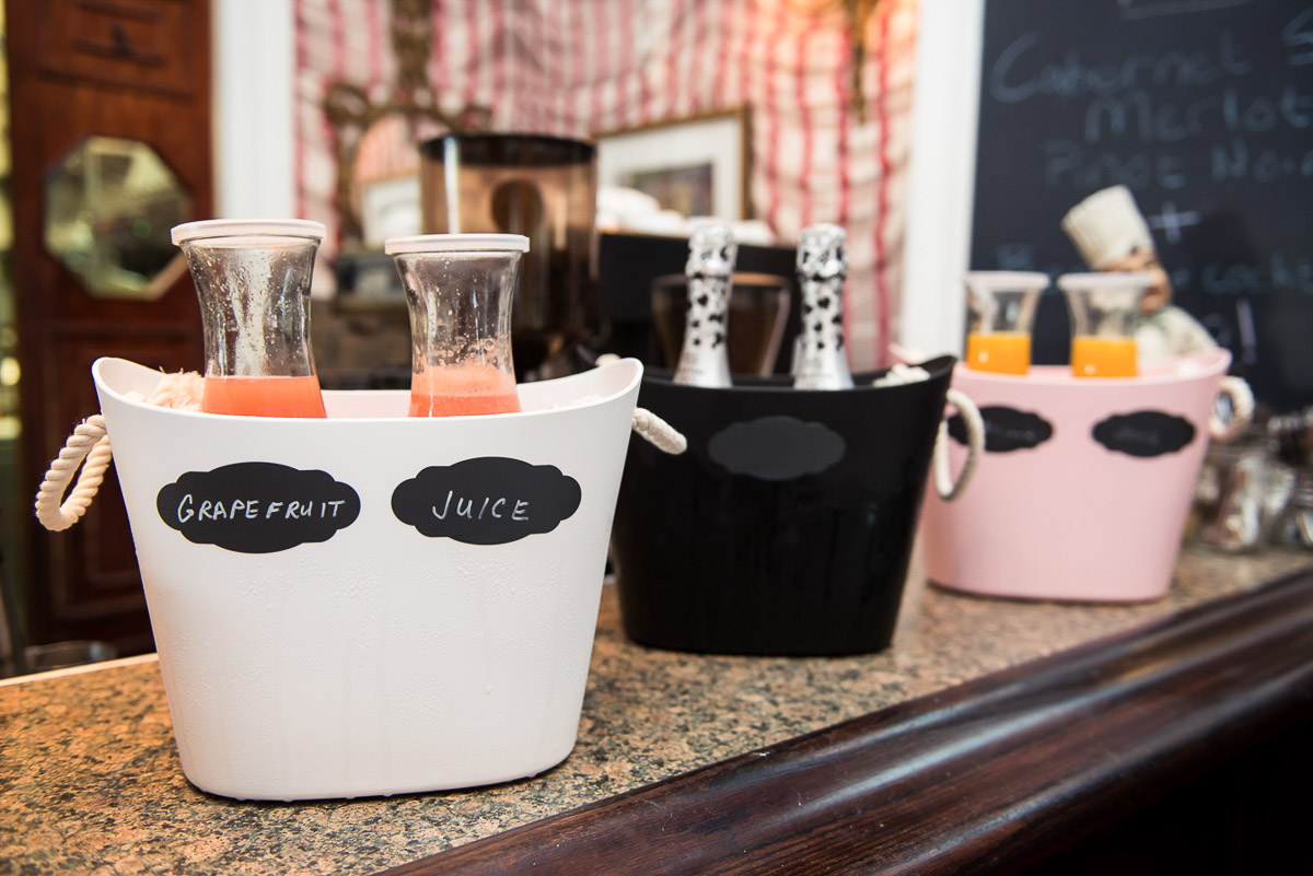 French-Themed Bridal Shower - The Container Store - Mimosa BUcket Presentation