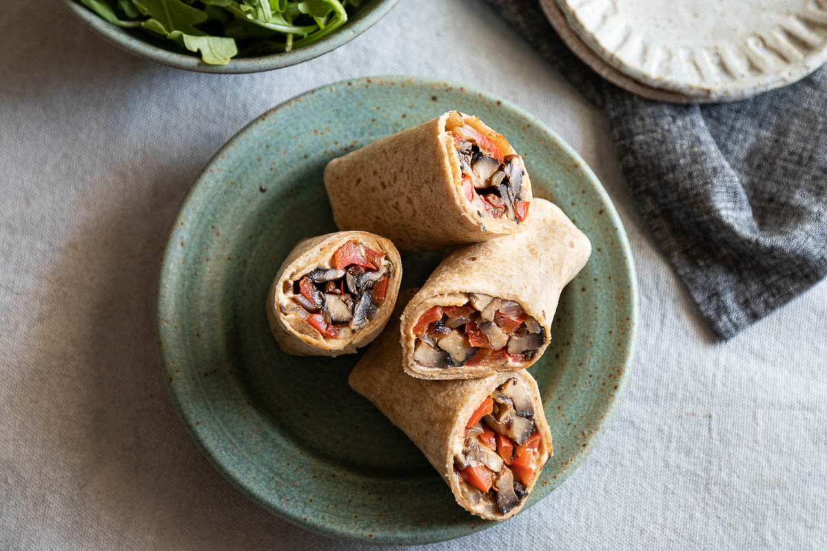 Hummus Wrap with roasted veggies