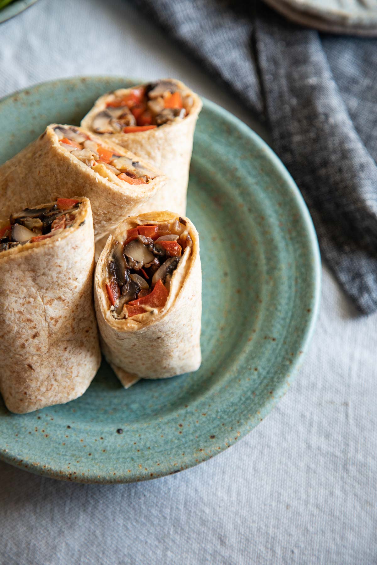 Vegan Wrap with Hummus and Roasted Vegetables