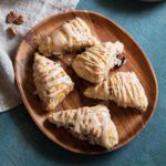 Amaretto Cherry Scones on Wood Plate