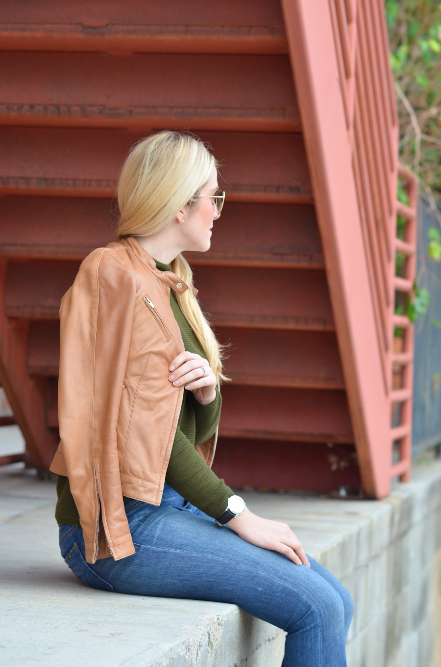 Rewear Wednesday - Tan Leather Jacket Outfits