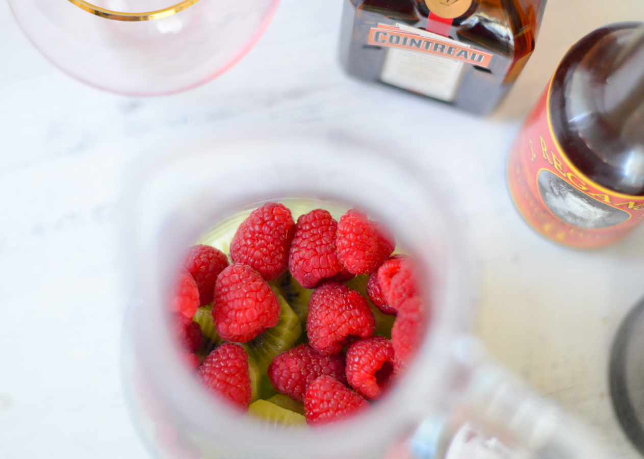 Kiwi Raspberry Prosecco Sangria