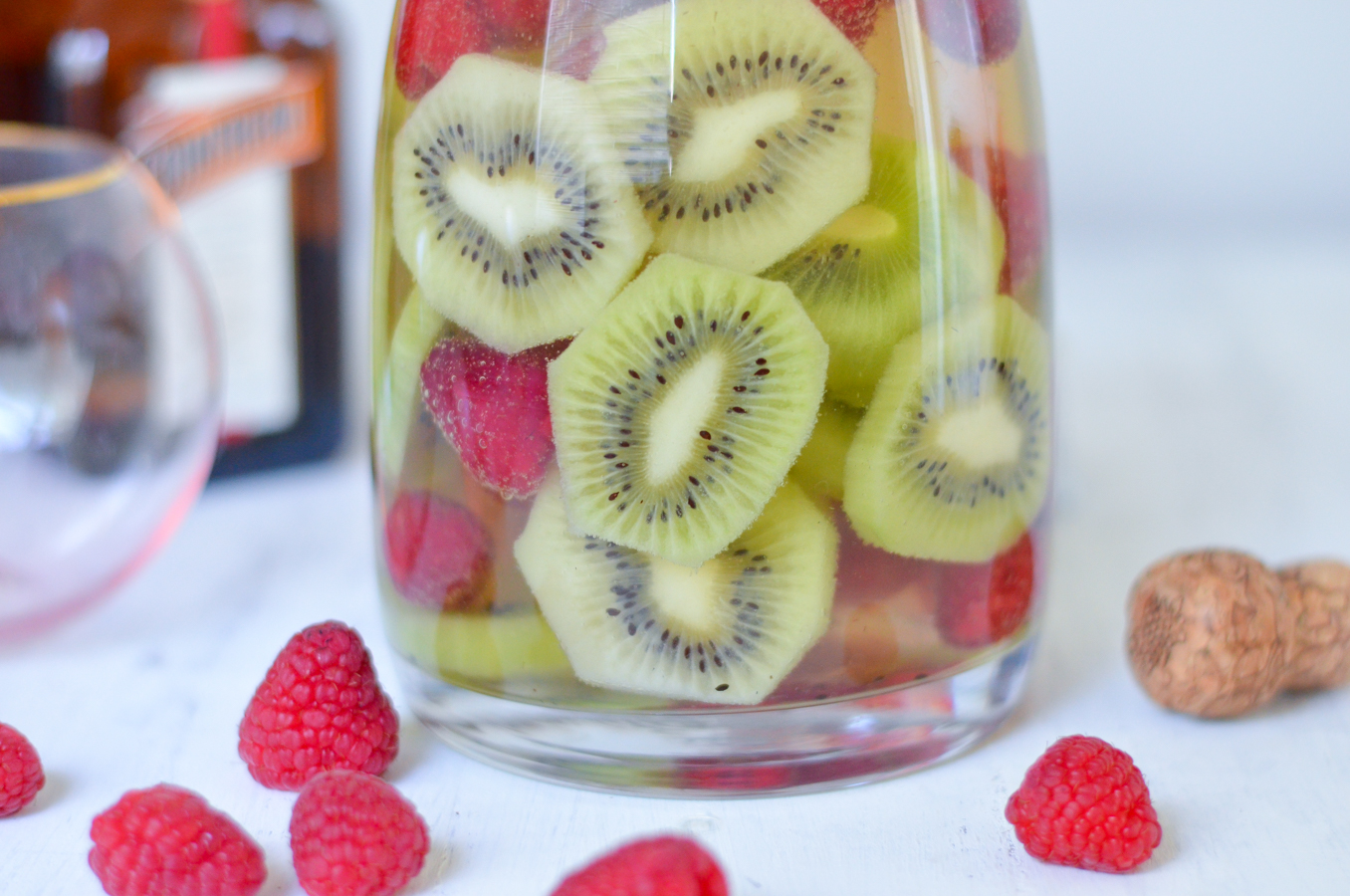 Kiwi Raspberry Prosecco Sangria