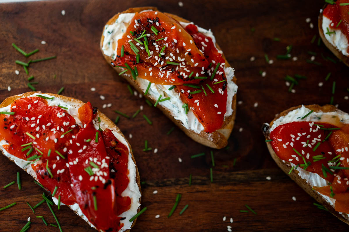 Roasted Red Pepper Toasts