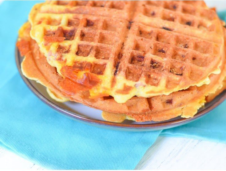 Leftover Ham Recipe - Ham + Cheese Waffles