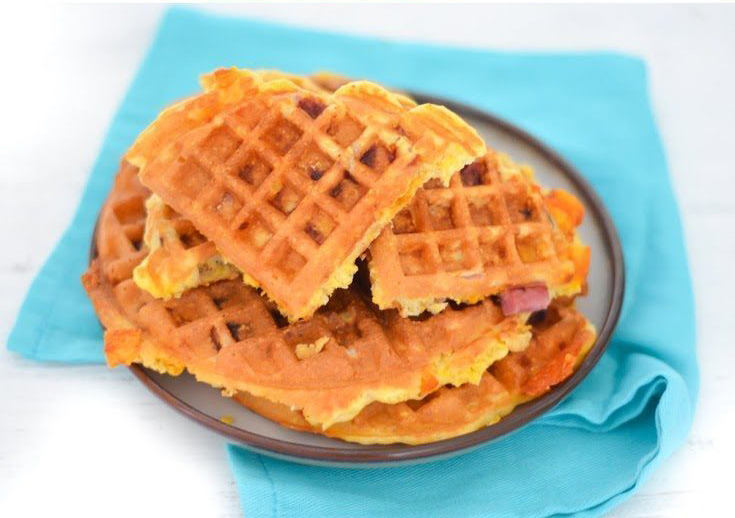 Ham + Cheese Waffles