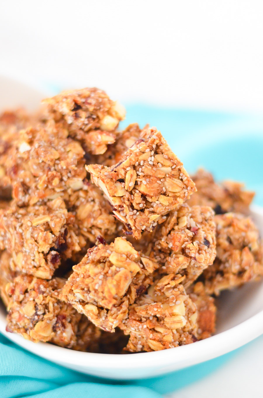 Chia Seed + Coconut Granola Bites Recipe w. Peanut Butter + Honey + Ground Flax Seeds - LA Healthy Food Blogger