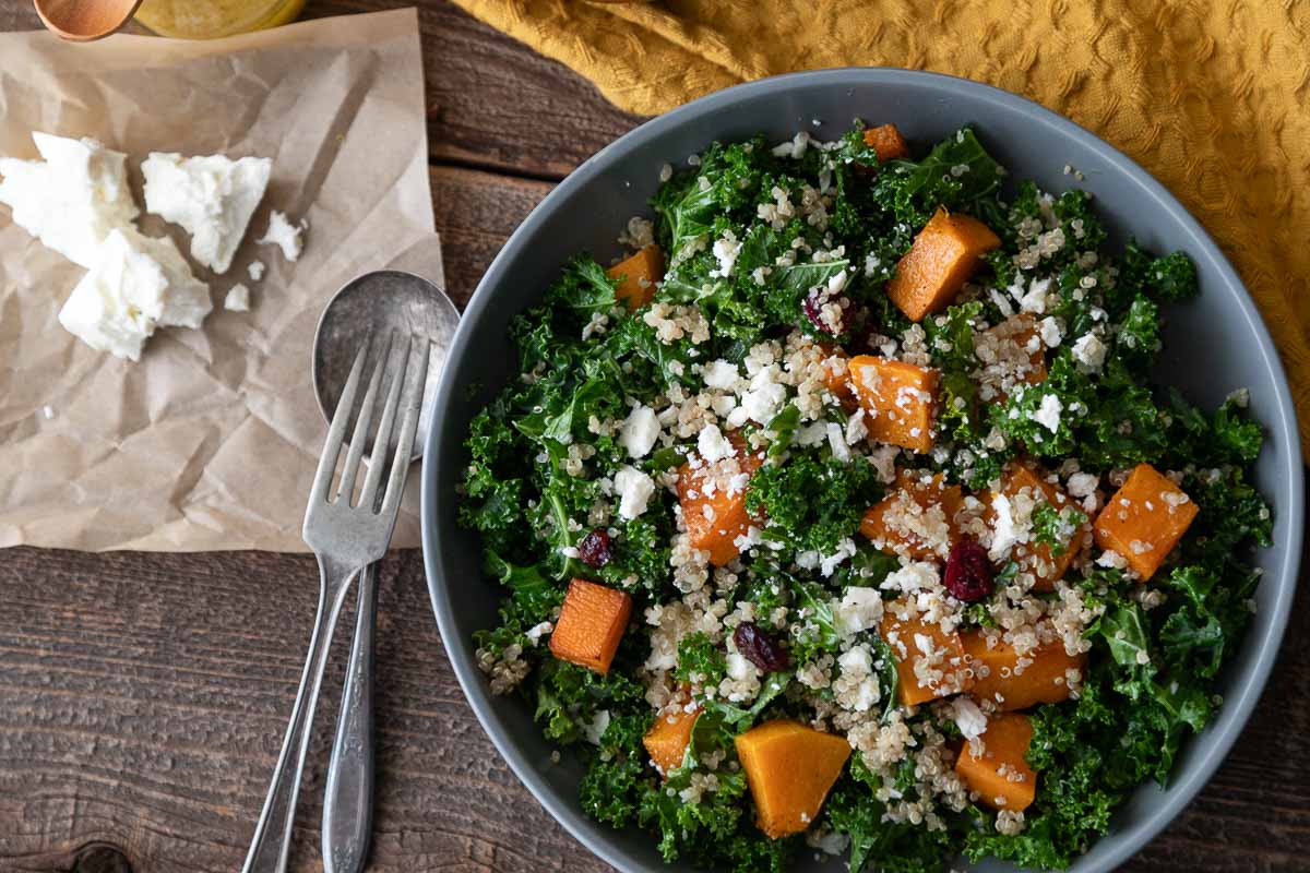 quinoa butternut squash salad - top down