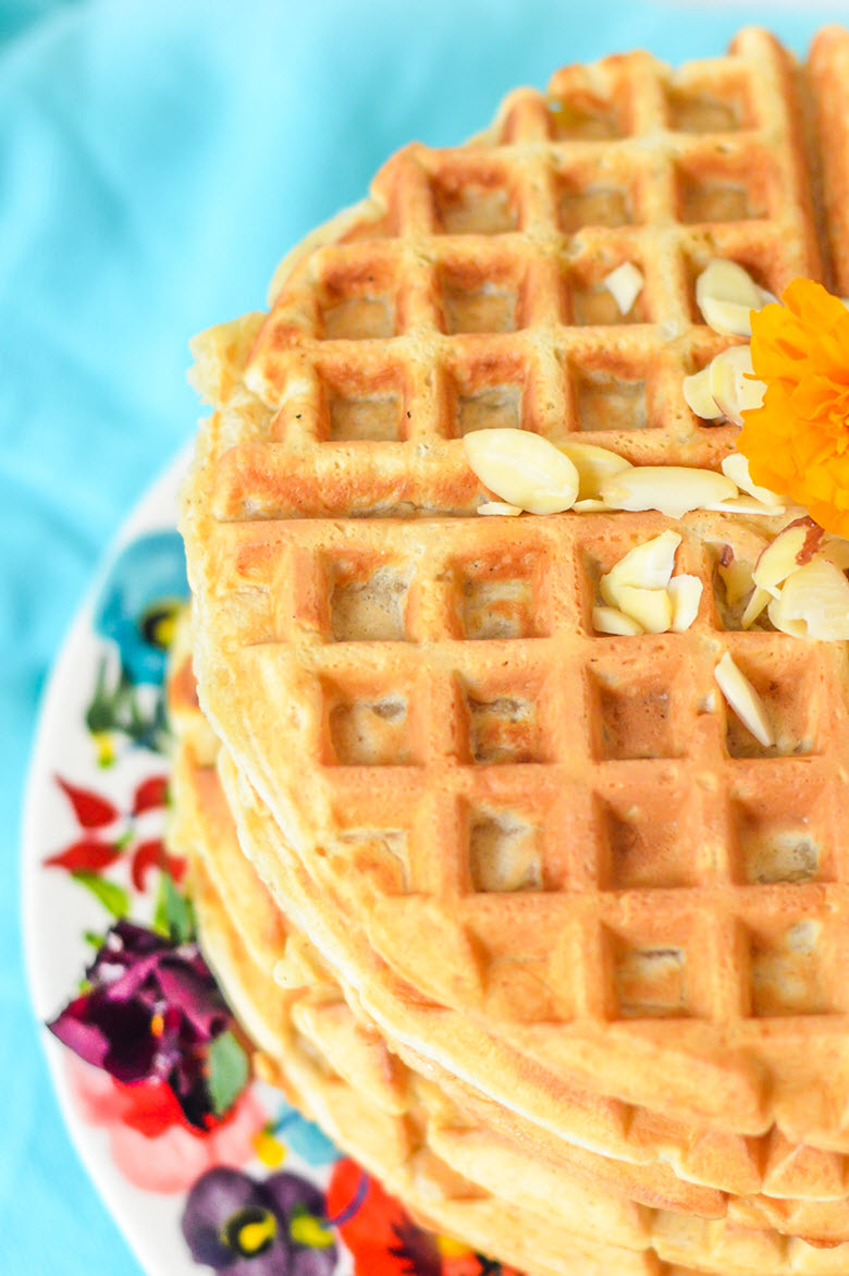 Chewy Homemade Waffles w. Cardamom + Vanilla