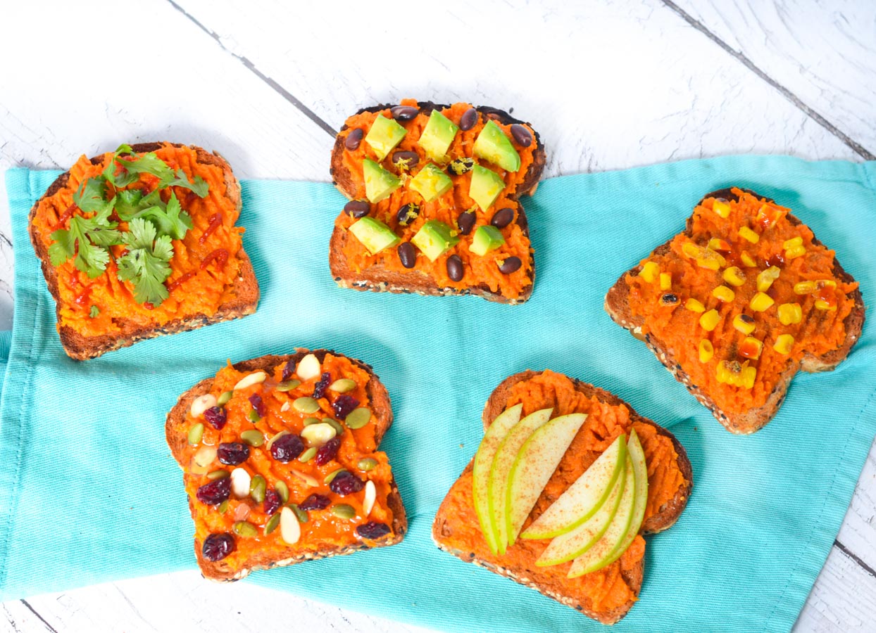 Mashed Sweet Potato Toast Toppings Ideas