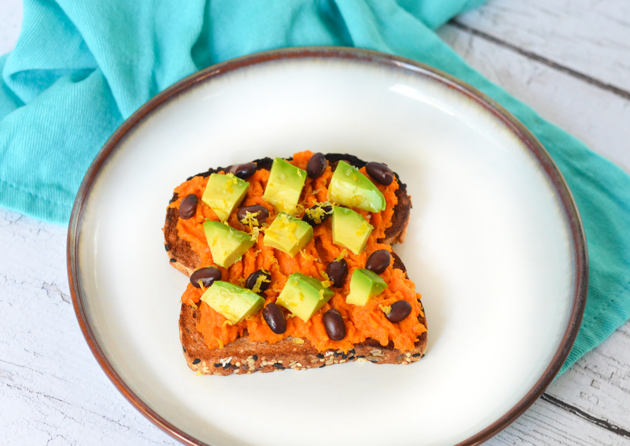 Mashed Sweet Potato Toast Toppings Ideas - Avocado