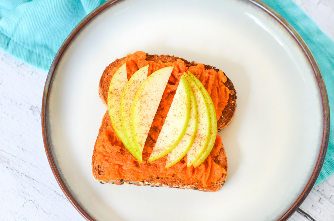 Mashed Sweet Potato Toasts - Apples