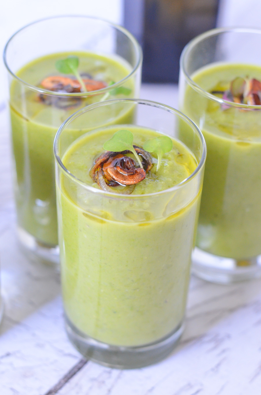 Quick + Easy Pea Soup Shooters without Ham - Vegan, Healthy