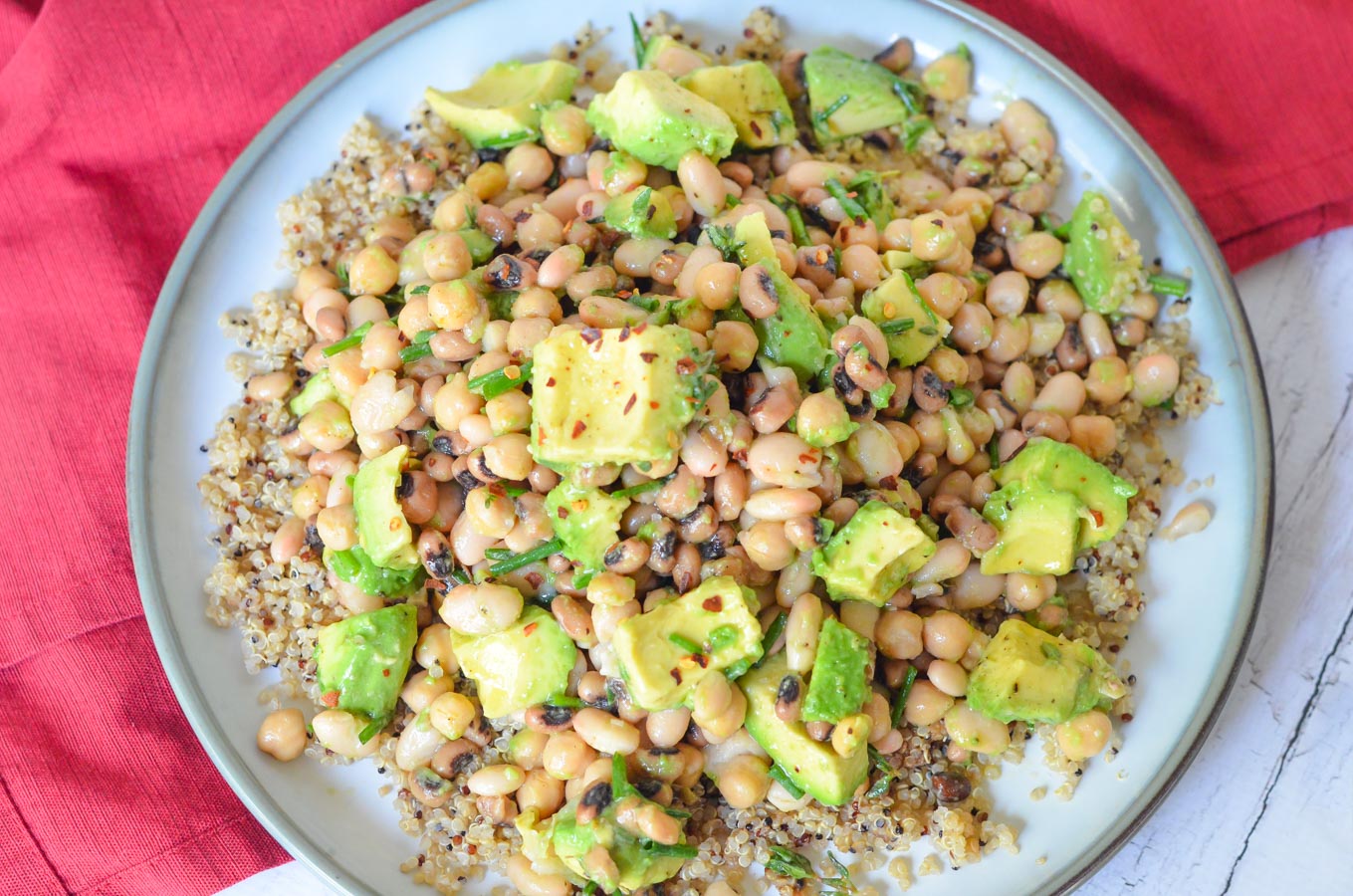 Avocado and Bean Salad w. White Beans - Vegan Recipe