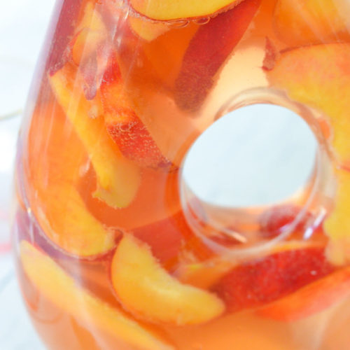 Nectarine Sparkling Rose Sangria w. Ginger + Orange Liqueur