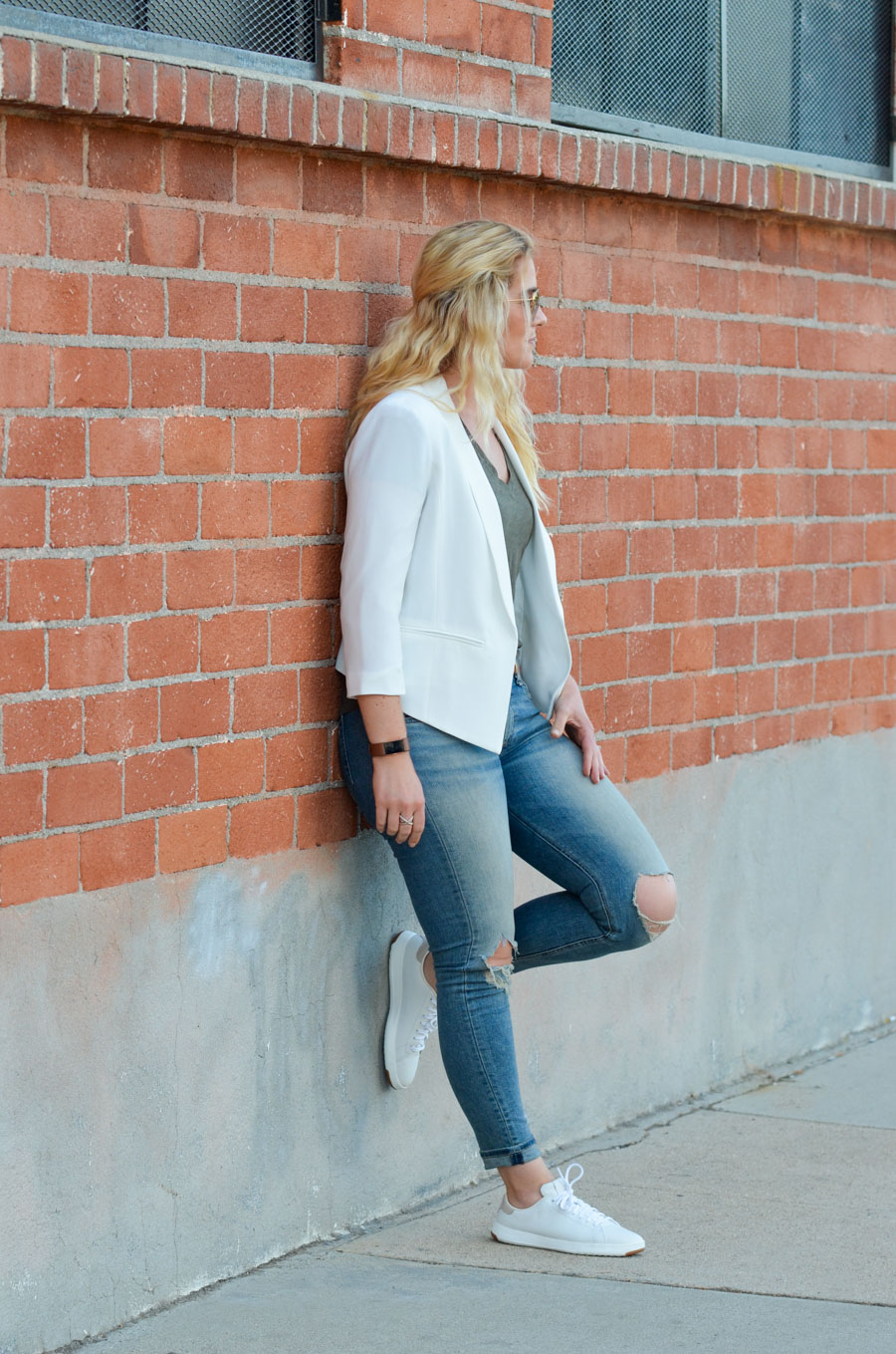 Blazer with tennis shoes on sale
