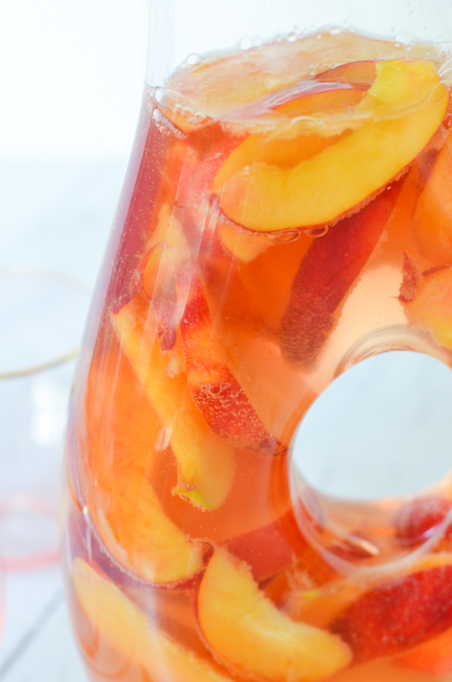 Nectarine Sparkling Rose Sangria w. Ginger + Orange Liqueur