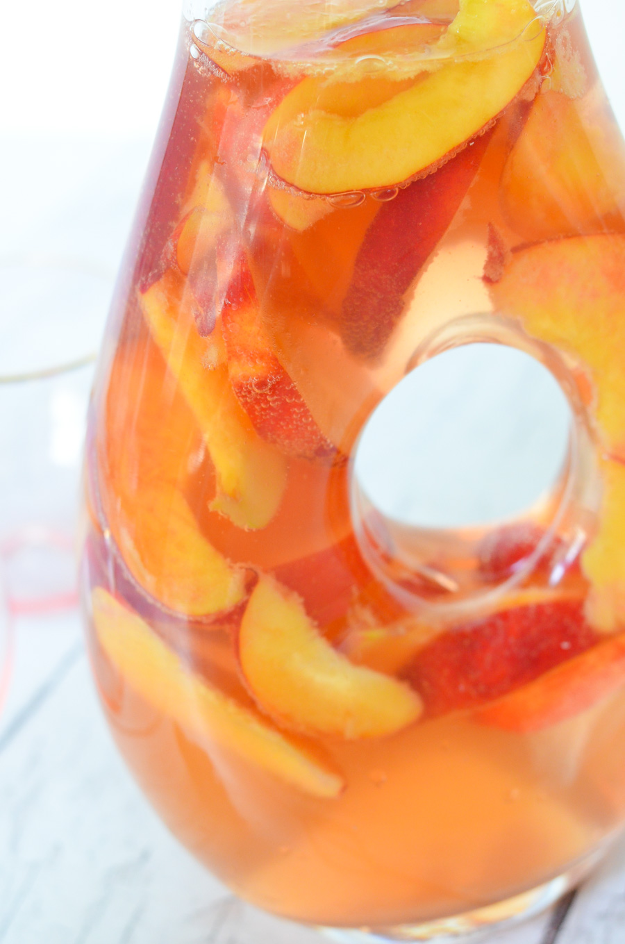 Nectarine Sparkling Rose Sangria w. Ginger + Orange Liqueur