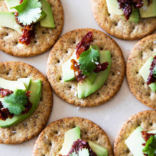 Avocado Crackers with Sun Dried Tomato