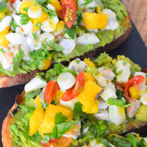 Ceviche Avocado Toast Recipe - No Cook Summer Brunch or Dinner Idea