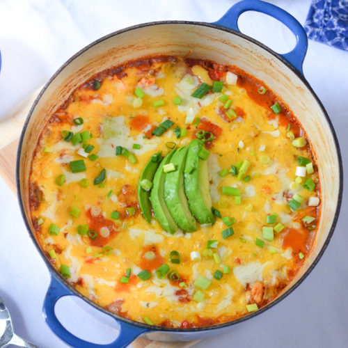 One Pot Mexican Casserole Weeknight Dinner w. Shredded Chicken and Rice/Quinoa