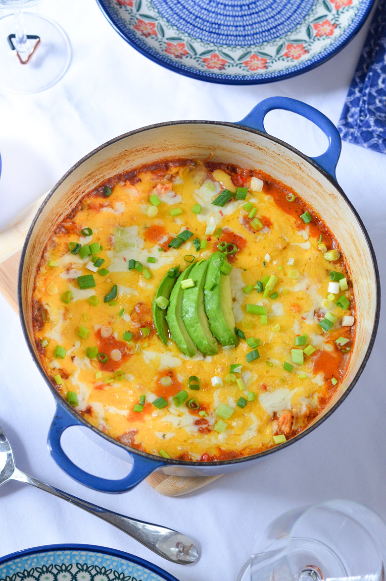 One Pot Mexican Casserole Weeknight Dinner w. Shredded Chicken and Rice/Quinoa