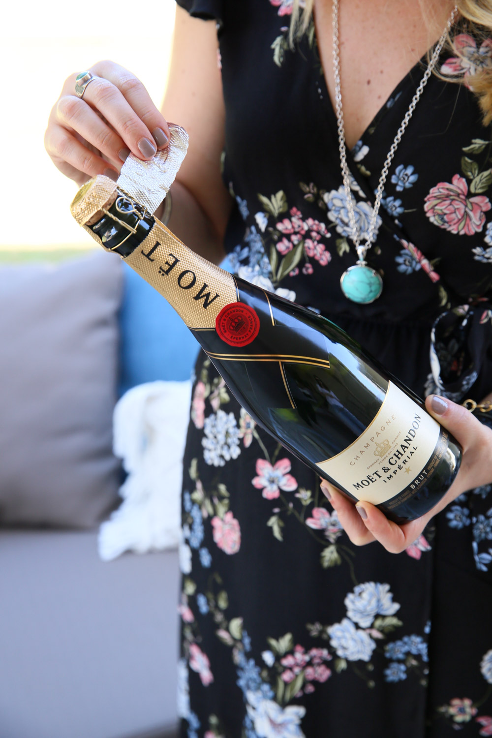 Moet Champagne Bottle - Opening Foil