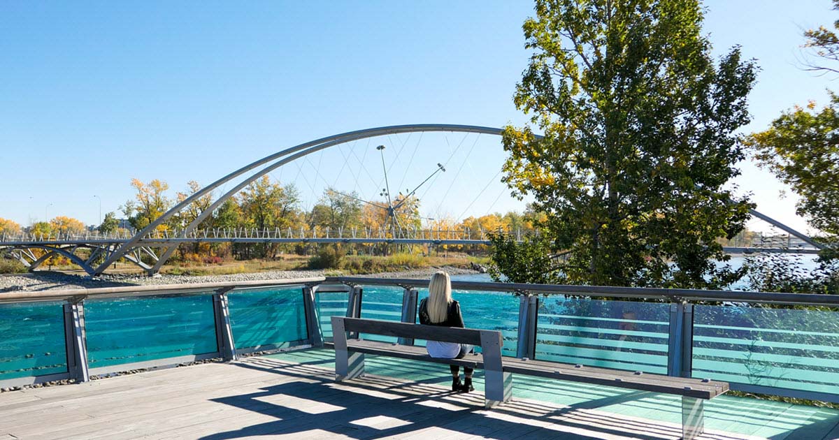 Looking Out at Bow River Bridge