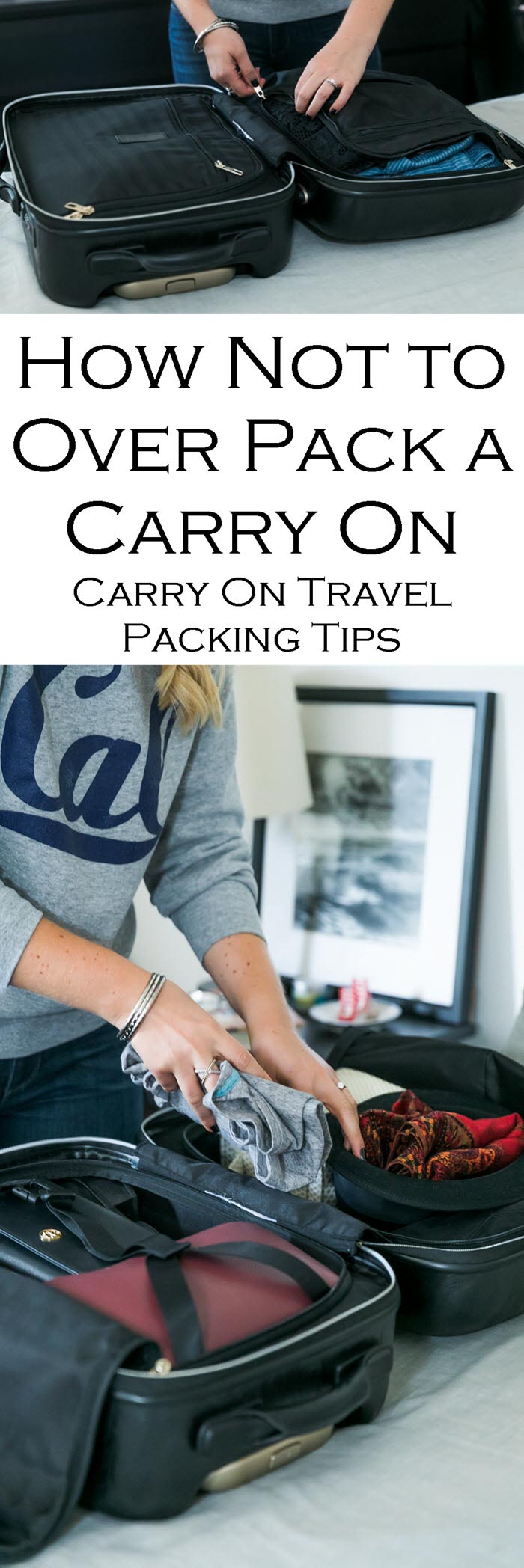 Carry On Travel Packing Tips - How Not to Over Pack a Carry On #travel #traveltips #carryon #luggage #packing #travelblogger #weekendtrip