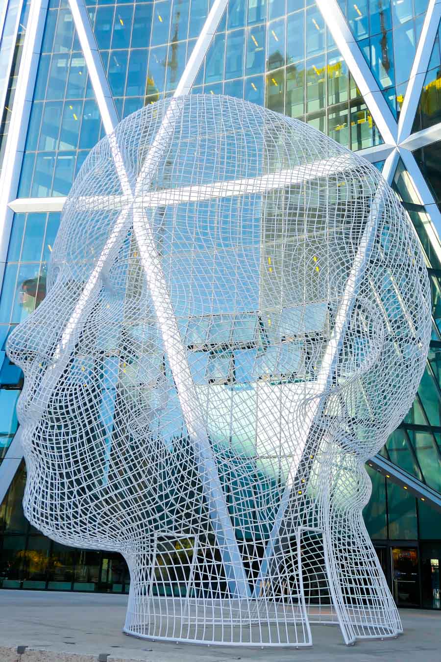 Famous Mesh Head Sculpture in Downtown Calgary