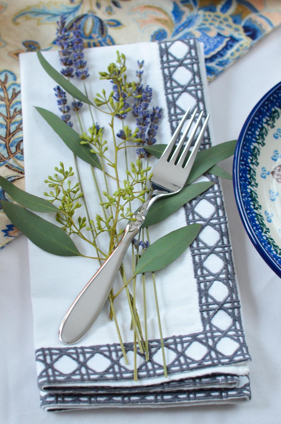 Fork + Lavender on Napkin - Table Setting Ideas