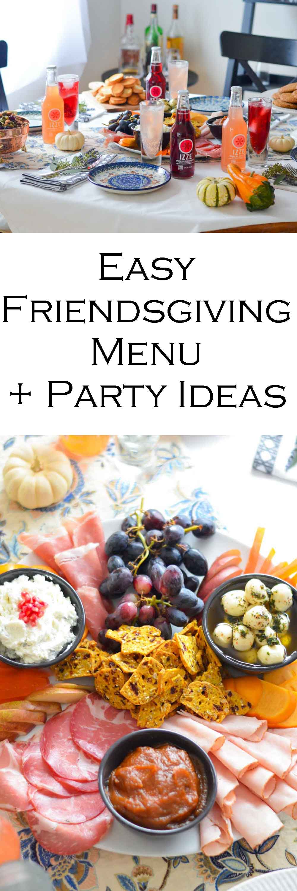 Easy Friendsgiving Ideas + Party Menu #friendsgiving #charctuerie #entertaining #hostess #meatplatter #cheeseplatter #hosting #foodideas #foodbloggers