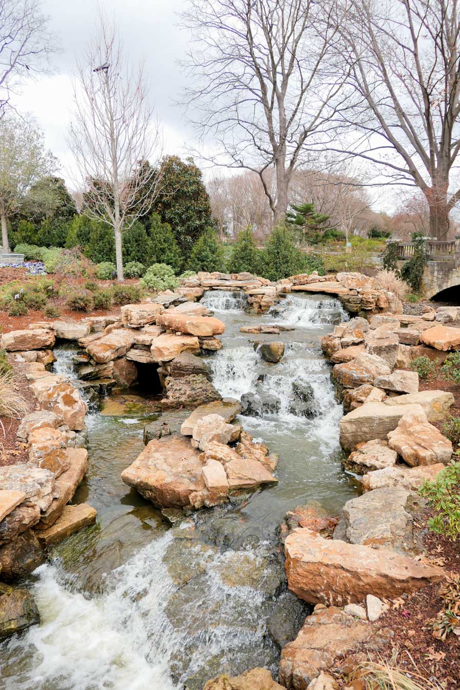 Dallas Arboretum + Botanical Gardens Photos + Review - Waterfall Fountain