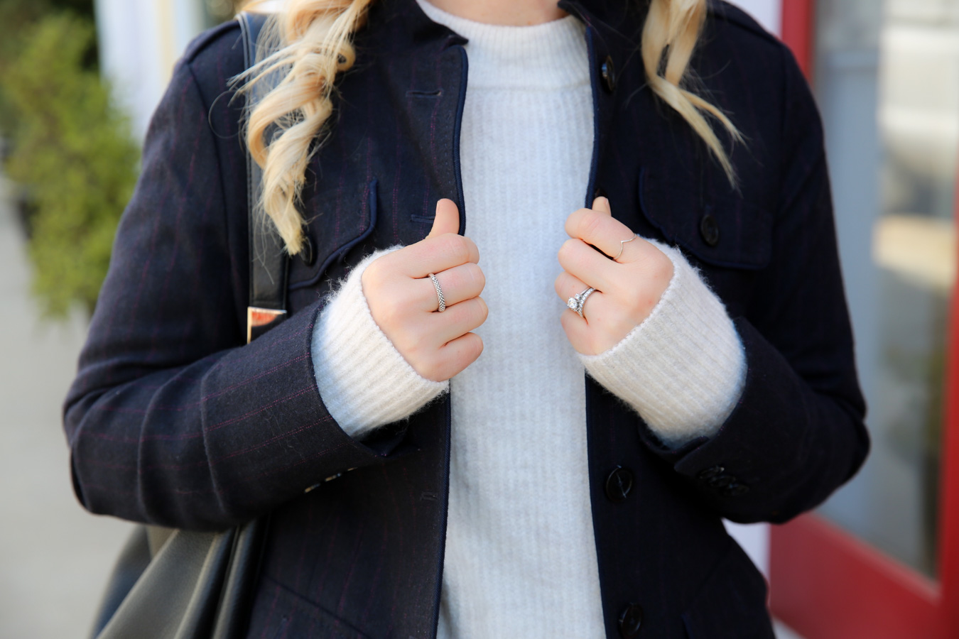 Layering Clothes - White Turtleneck Sweater Outfit with Jeans