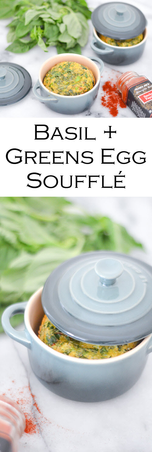 Basil + Greens Egg Soufflé - Mini Le Creuset Dishes