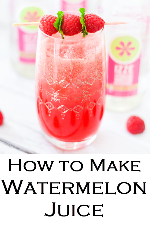 How to Make Watermelon Juice. Watermelon Raspberry Fizz Drink made with IZZE Raspberry Watermelon Sparkling Water. A fun summer mocktail everyone will love!